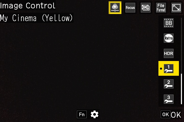 Image Control settings (Camera)