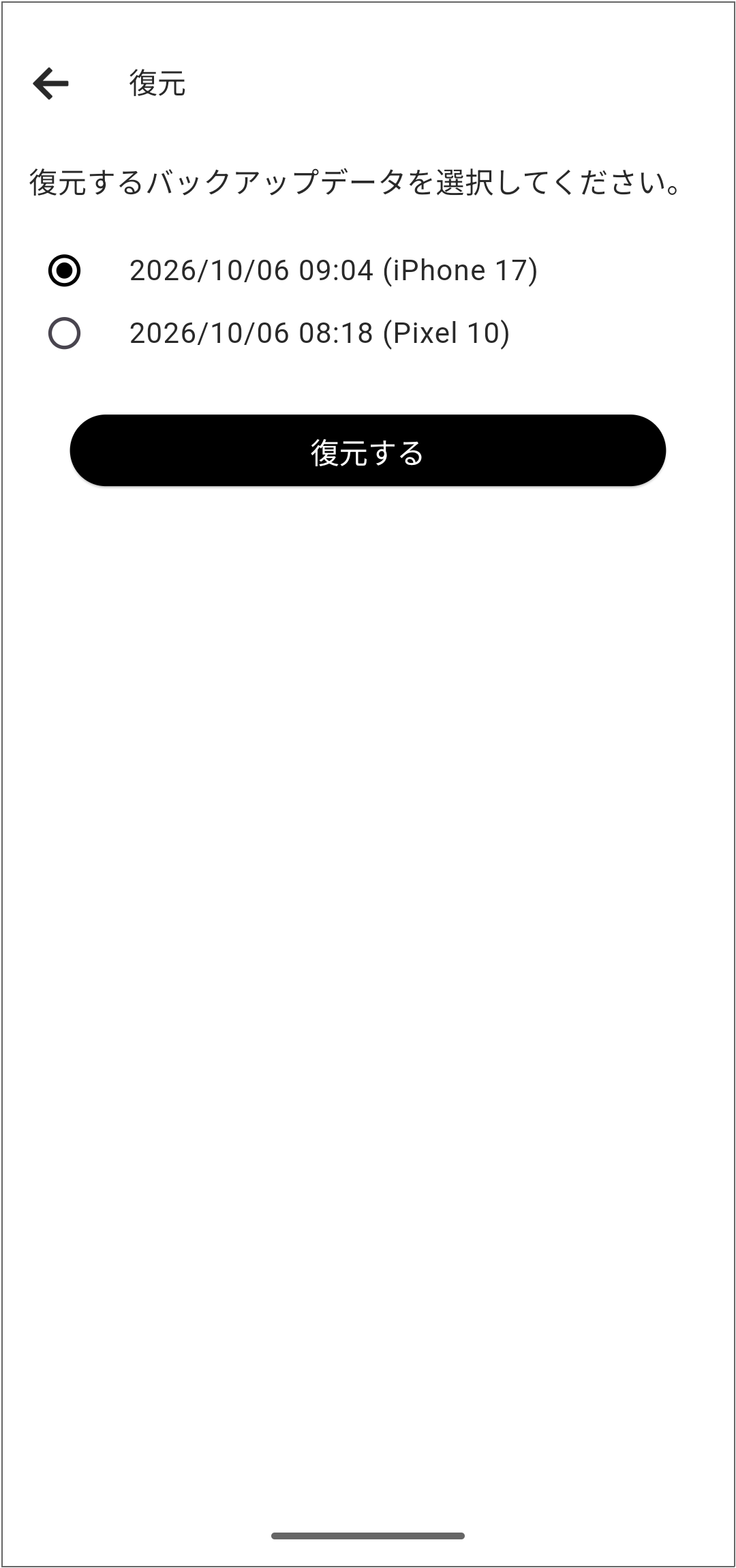 復元画面
